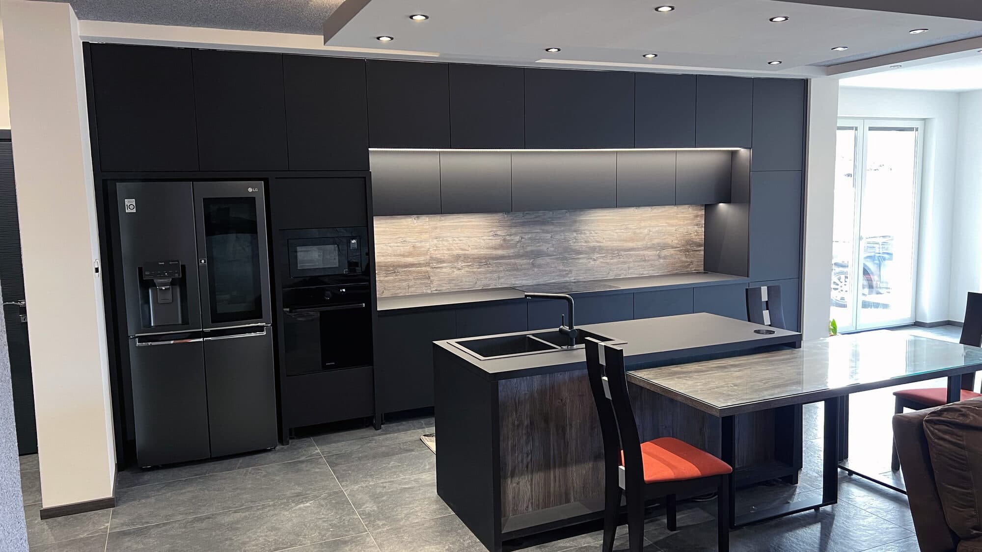 Black Matte Designer Kitchen — Arboris custom furniture (image 1)